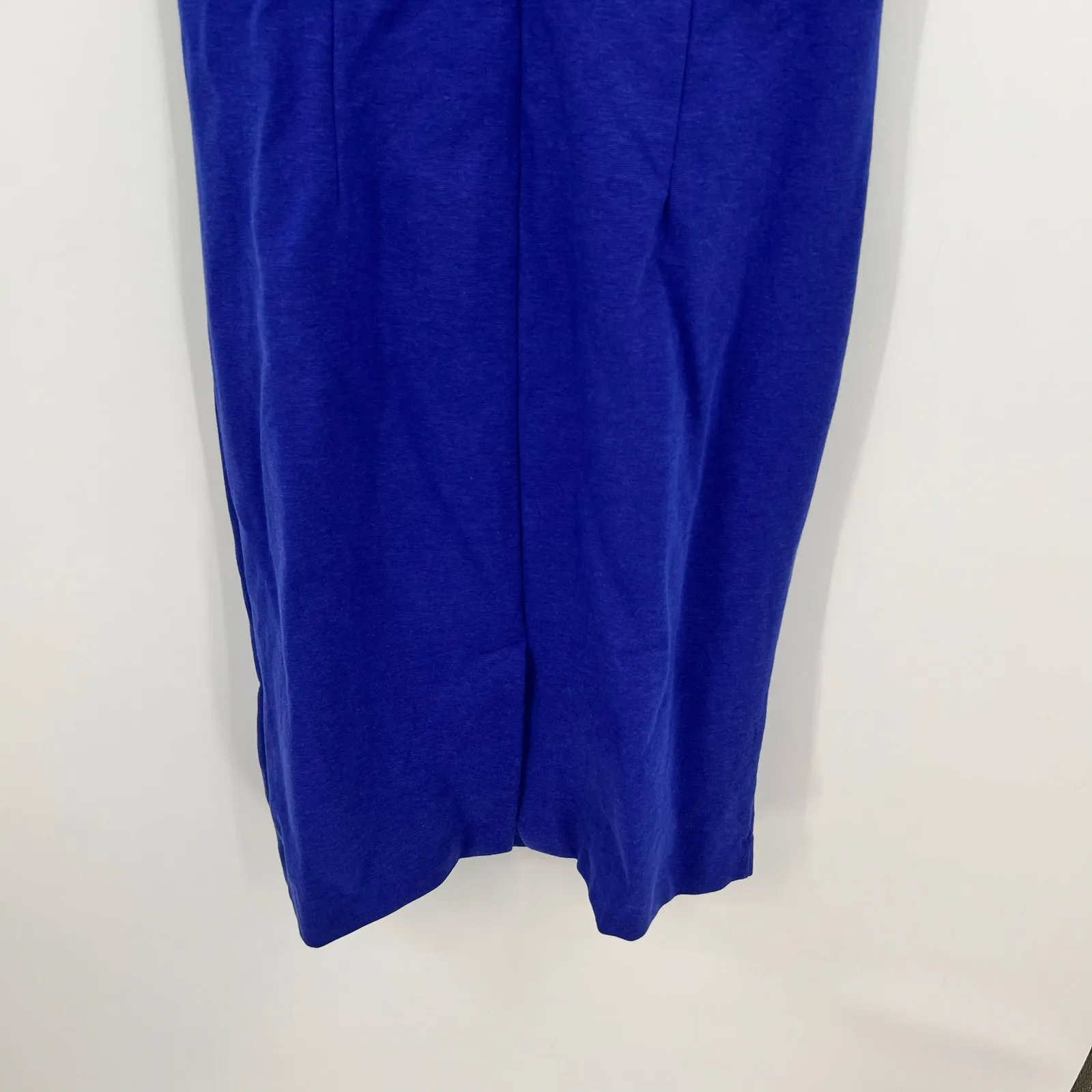 Boden "Honor" Ponte Knit Ruched Pencil Dress Blue Violet Short Sleeve U Neck 10R Size 10 - Image 9