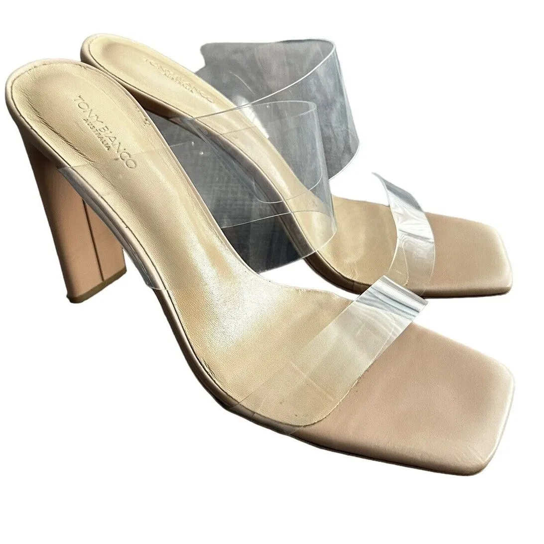 Tony Bianco Fresco Sandal in Clear Vinylite & Skin Nappa 8.5 With Box Womens - Image 3