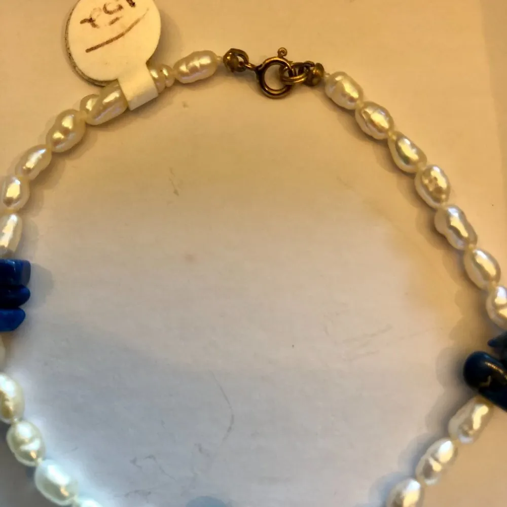 Custom made Blue Lapis Lazuli Seed Pearls Gen Stones Metal Buffalo bracelet New - Image 6