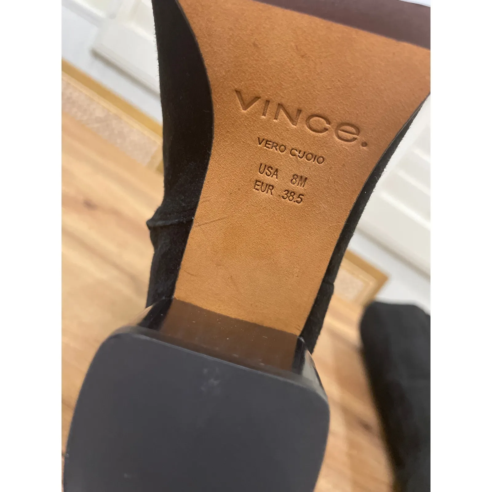 Vince Maggie Knee High Boots Black Suede Size 8 NWOB Riding Boots Round Toe - Image 11