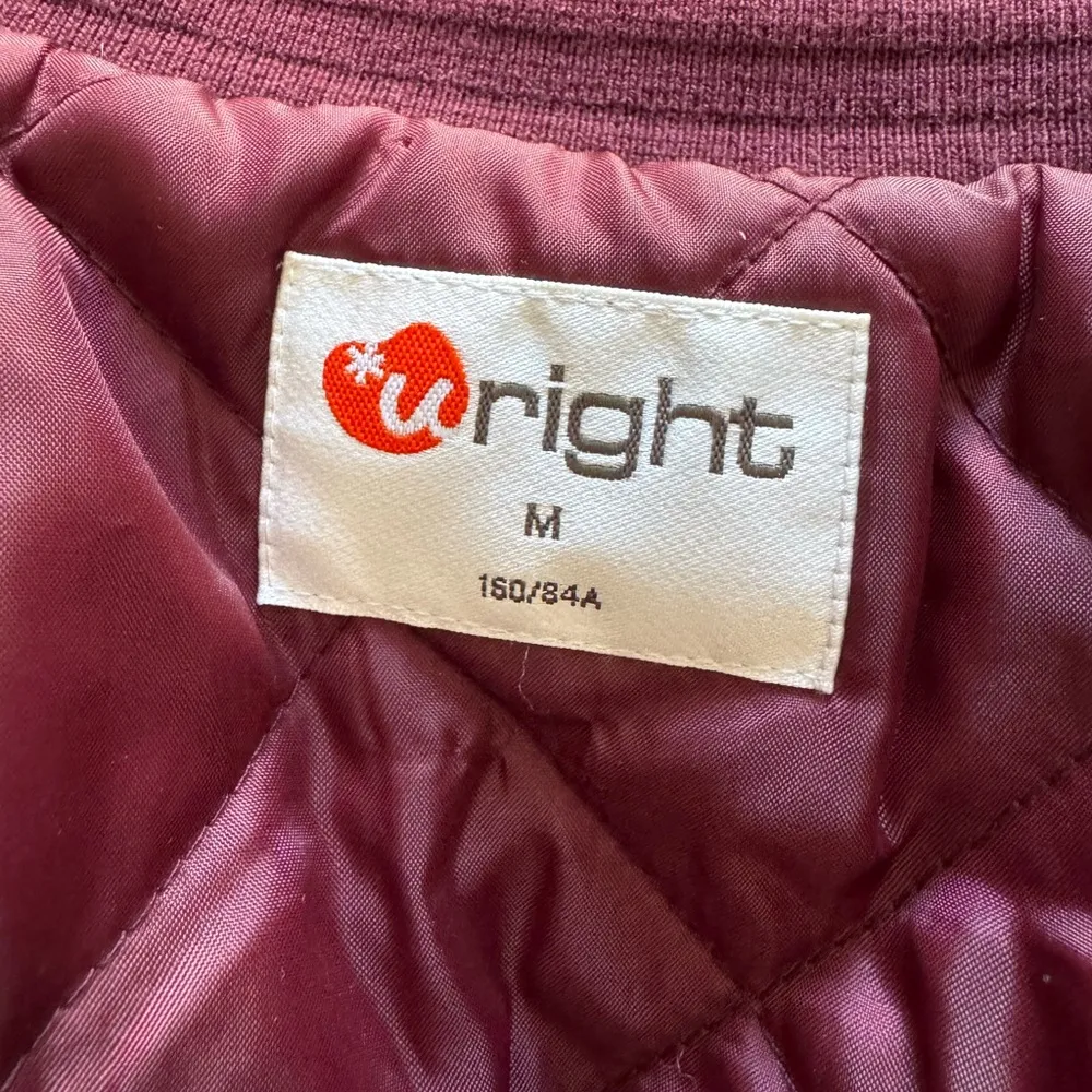 Uright Puffer Interior Burgundy Zip Up Jacket Red Size M - Image 2