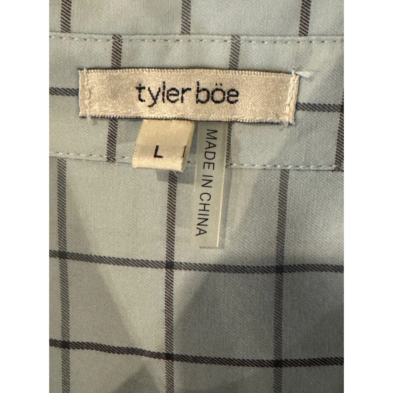 Tyler Boe Shirt Women Large Blue Window Check Collared Button Down Preppy Career - Image 8