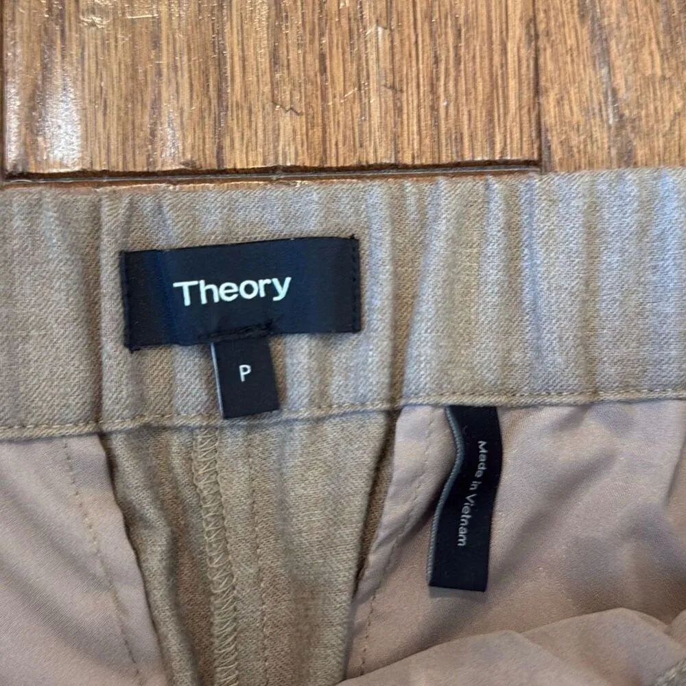 Theory stretchwool tan pull on pant size small petite - Image 5