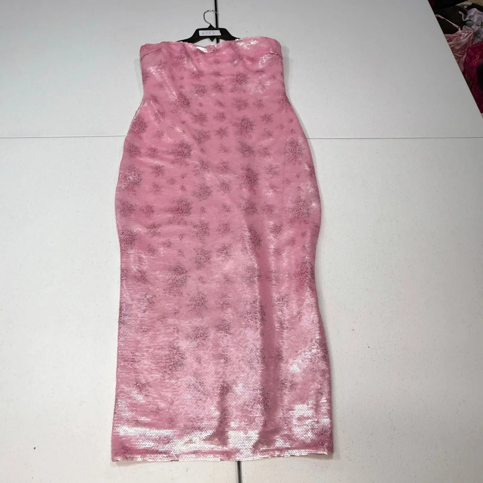 LoveShackFancy Stasia Sequin pink 
Midi Dress Size 12 - Image 4