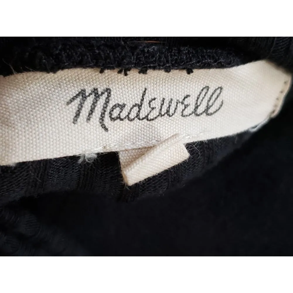 Madewell Top Blouse Women's Small Black Ribbed Long Sleeve Turtle Neck Pullover - Image 3