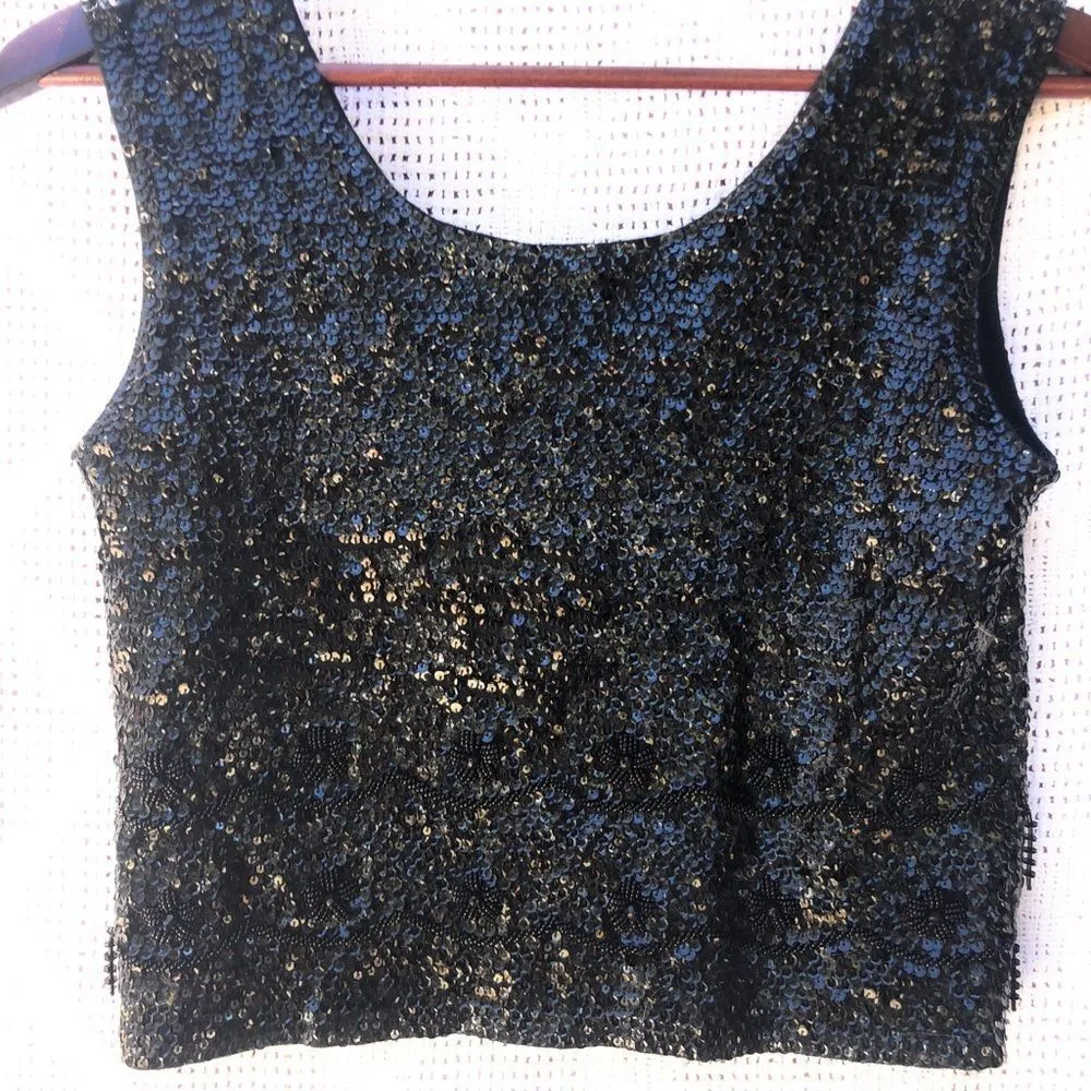 Vintage Adrianna Papell Evening Beaded Top - Image 5