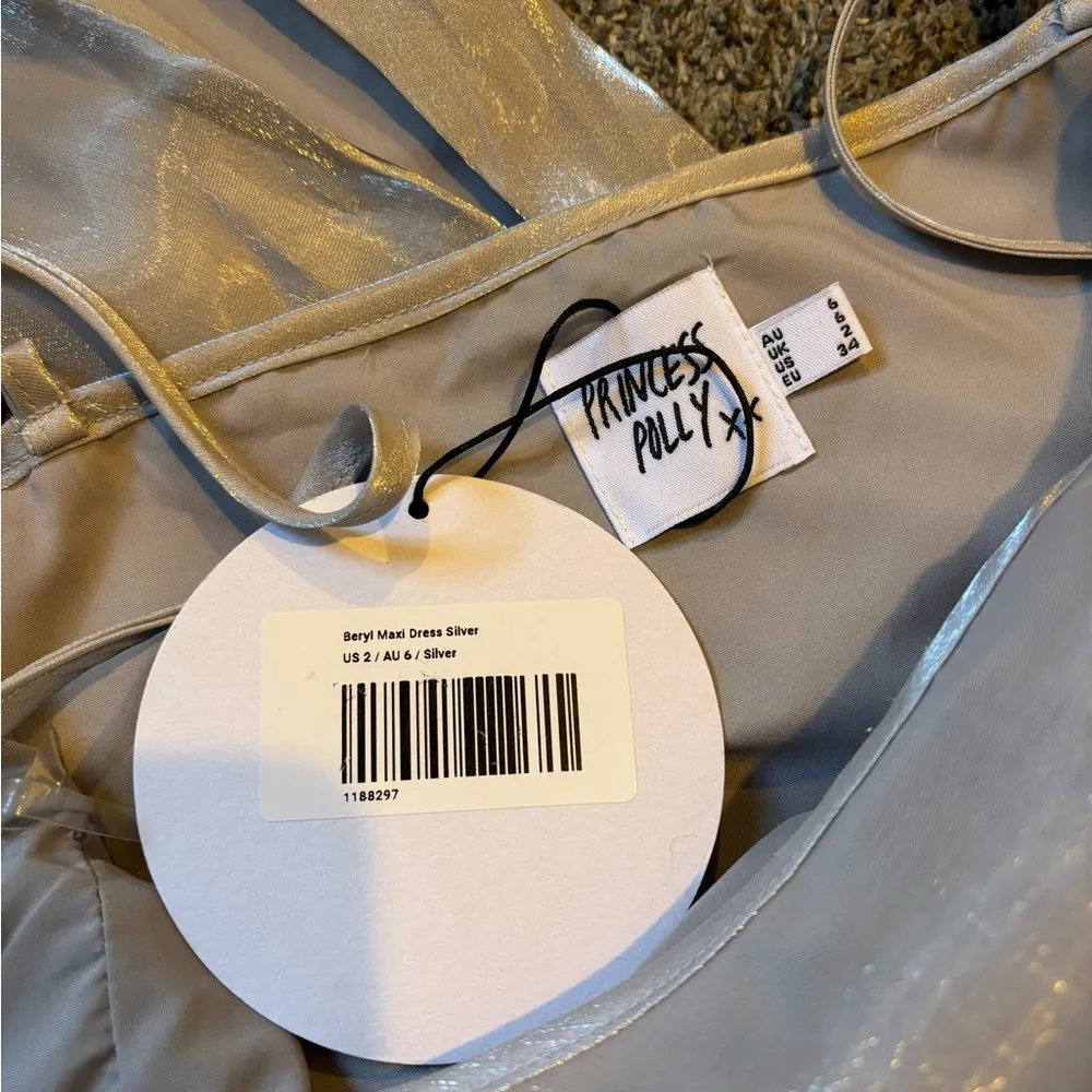 Princess Polly Silver Maxi Dress - Image 3
