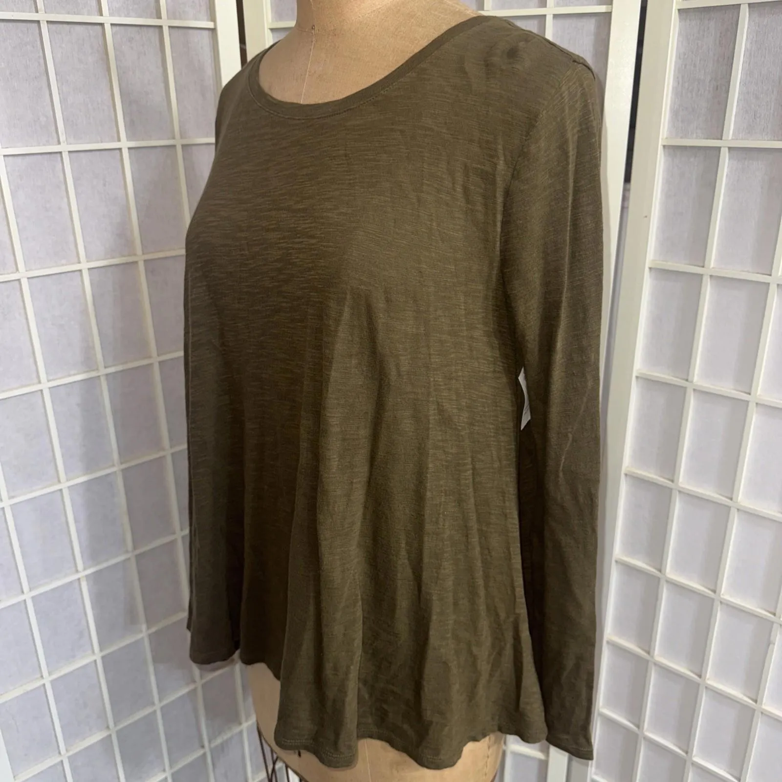 Old Navy Blouse Green Gauze Long Sleeve Pullover Tunic Top Women’s XS New - Image 2