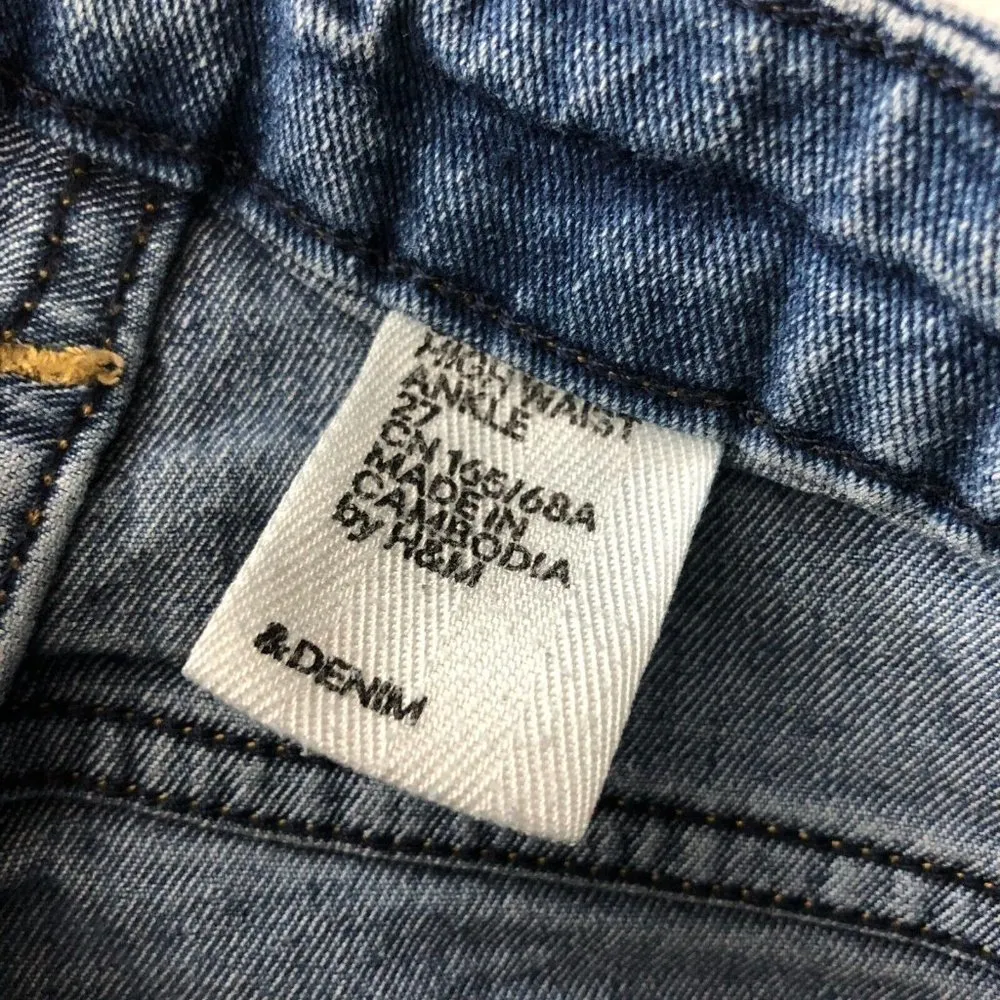 H&M Womens Jeans High Waist Ankle Skinny Stretch 27 - Image 3