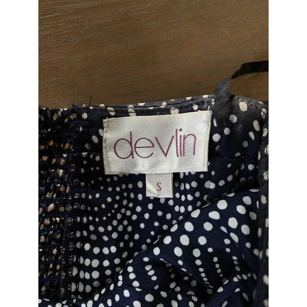 devlin Dress Size Small Strapless Blue White Quilted Smocked Mini from Nordstrom - Image 3