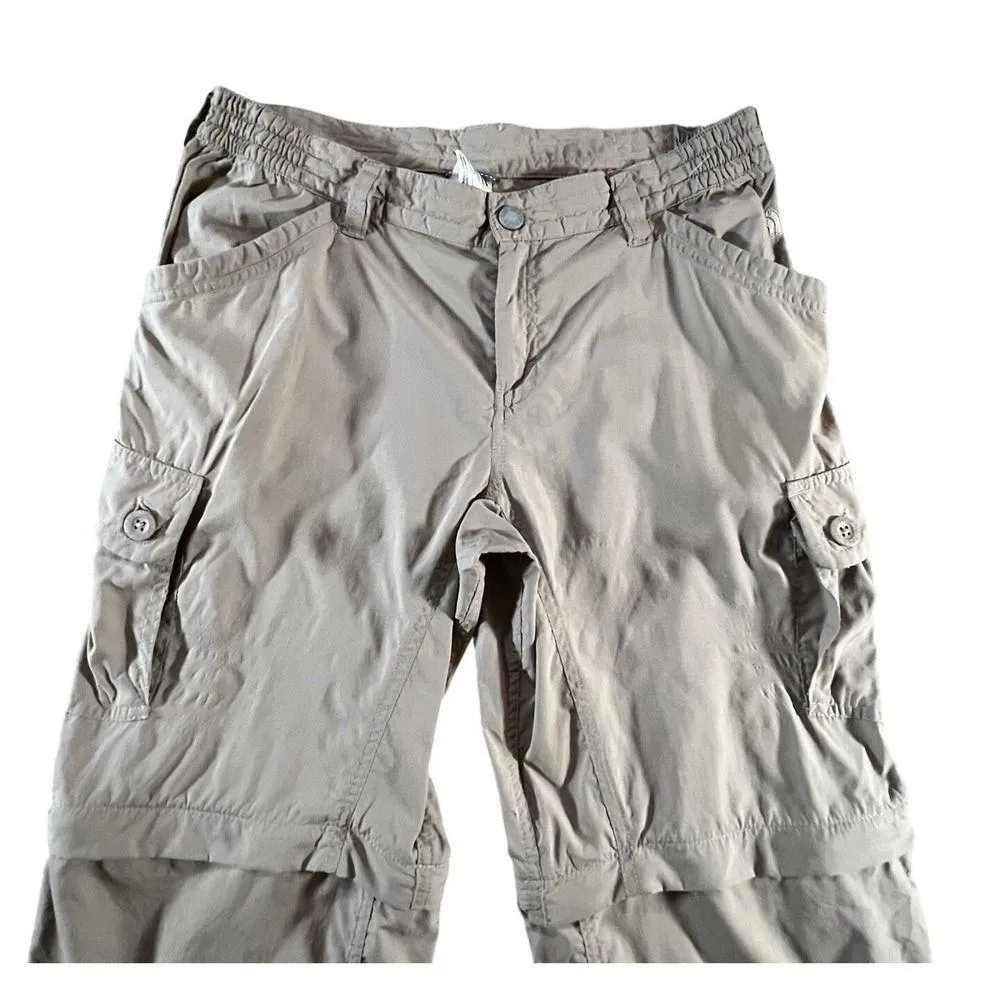 The North Face Womens Convertible Cargo Hiking Pants Sz 10 Beige Zip-Off Outdoor - Image 3