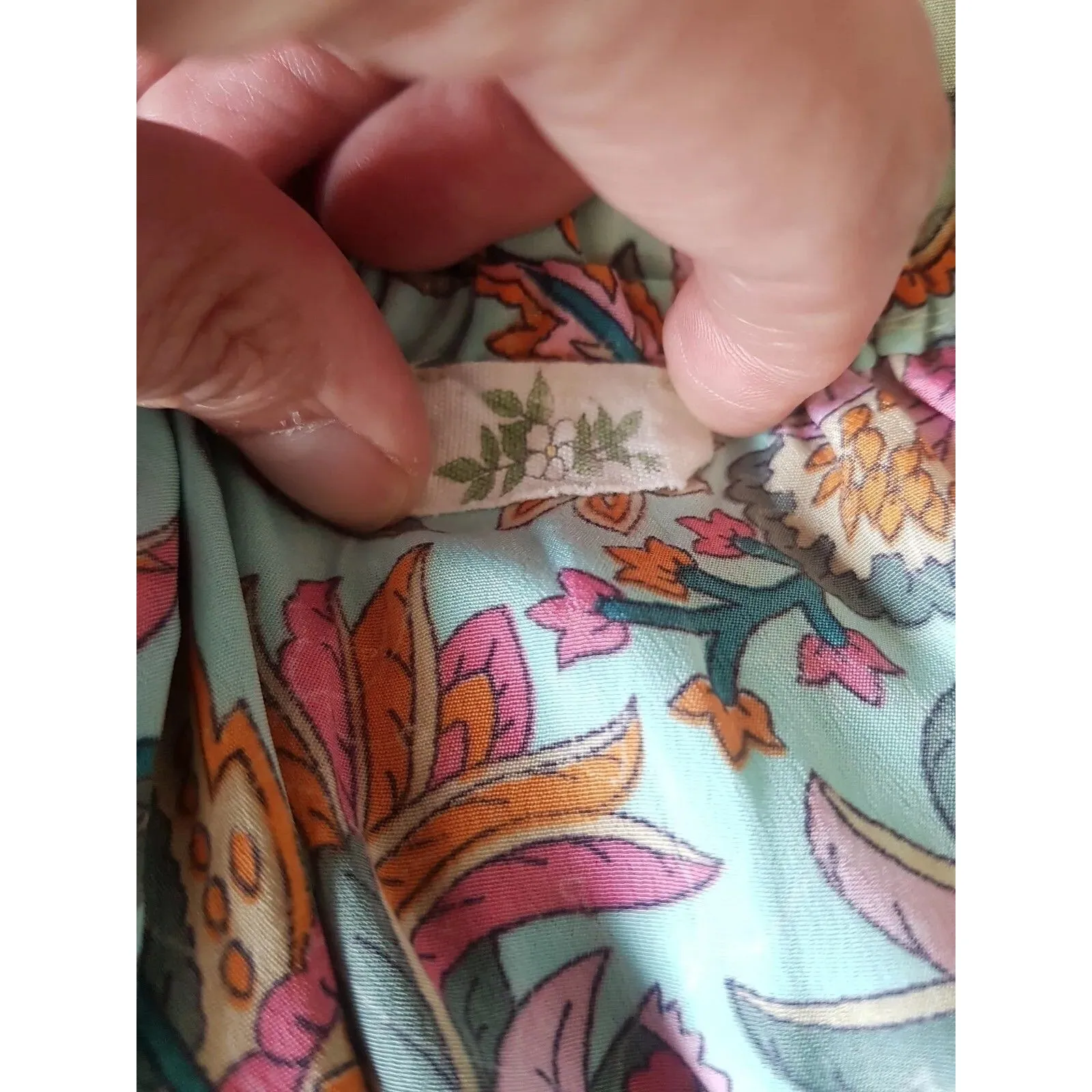 Womens Dress Maxi Floral Off Shoulder Mumu Cottagecore Bohemian Beach Soft Girl Size M - Image 10