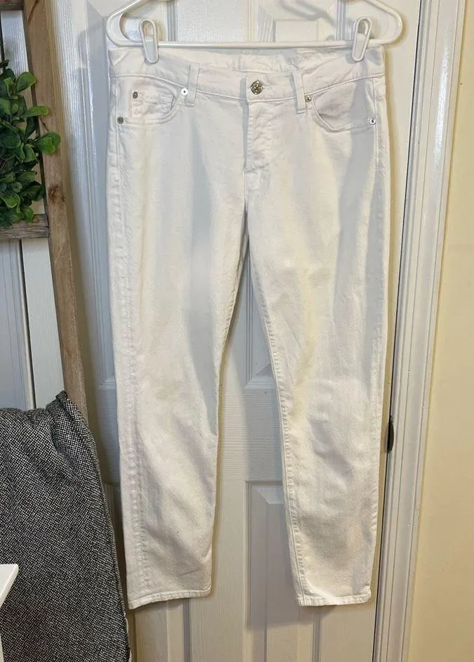 7 for all Mankind Josephina Skinny Boyfriend White Jeans - Image 4