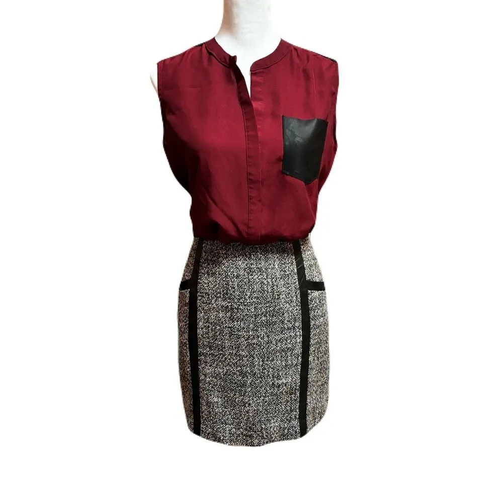 Banana Republic Black & White Tweed Wool Blend Skirt | EUC | Sz 6 - Image 2