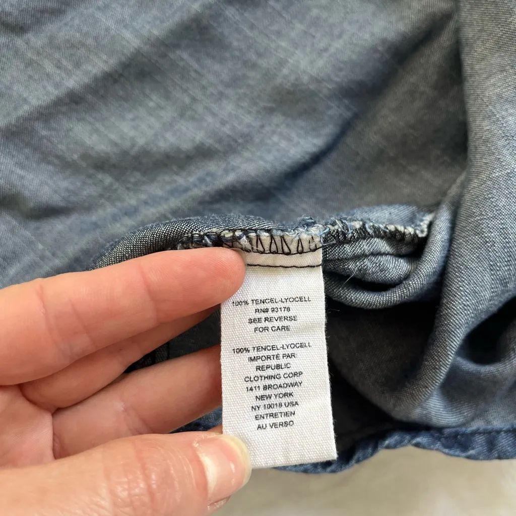 Workshop Republic Clothing Blue Chambray Shirt - Image 5