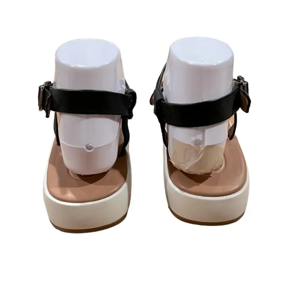 CORSO COMO Celano Ankle Wrap Open Toe Sandal In Black Leather Size 8 - Image 7