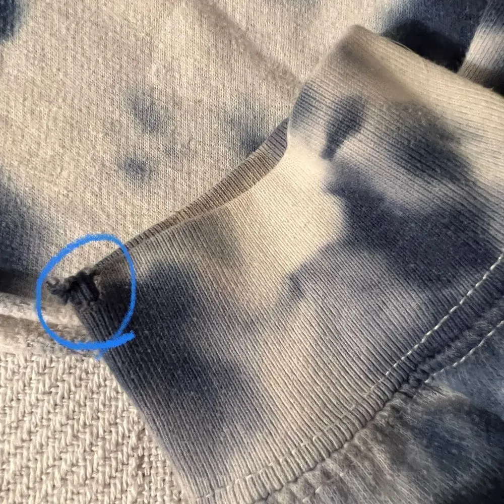 Tie Dye Pink Floyd Cropped Distressed Hoodie Sweatshirt Size 46 Chest. - Image 7