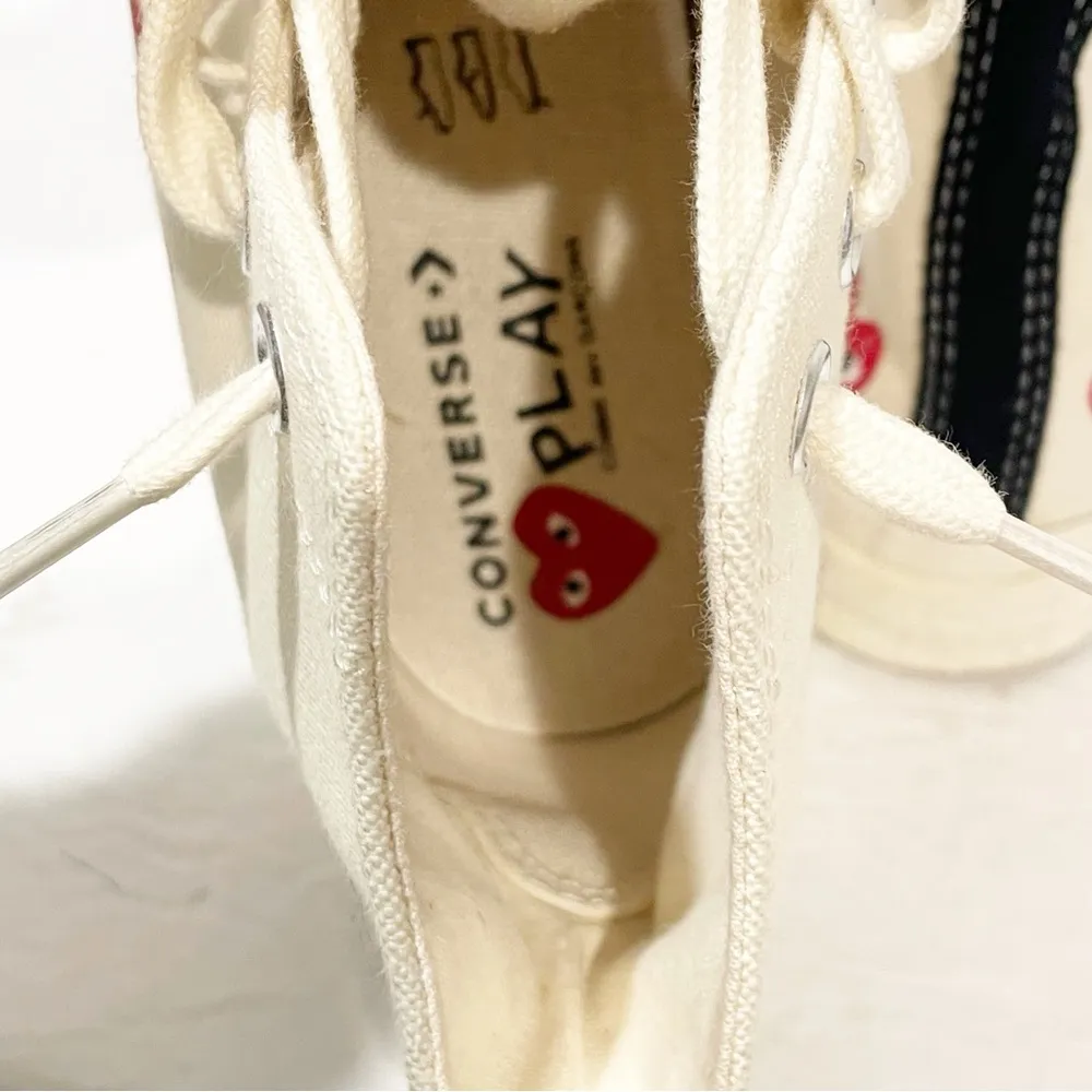 CONVERSE CHUCK TAYLOR HI COMME DE Garçons Men’s Size 8 Women’s 10 MULTI Hearts - Image 5
