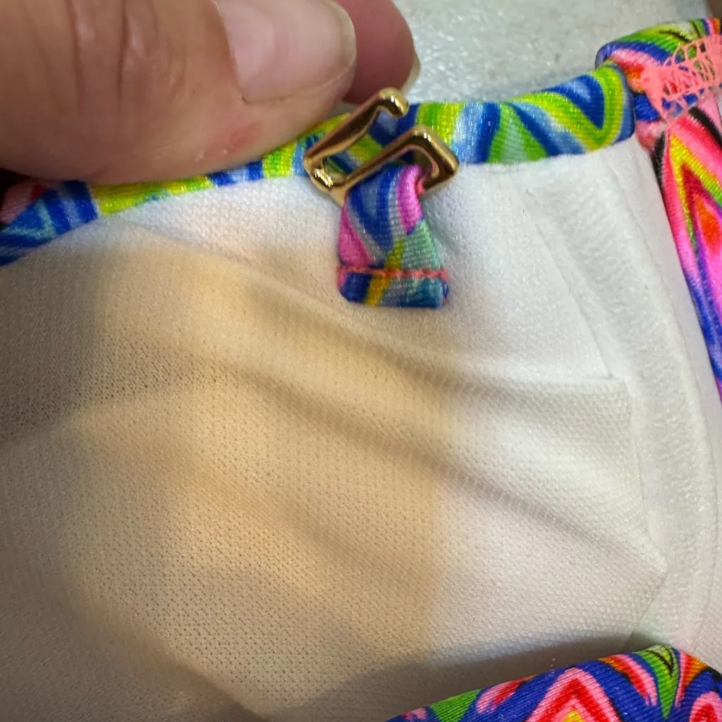 Luli Fama 2 piece Free Love Bathing Suit set, Top Small Bottom Large - Image 13