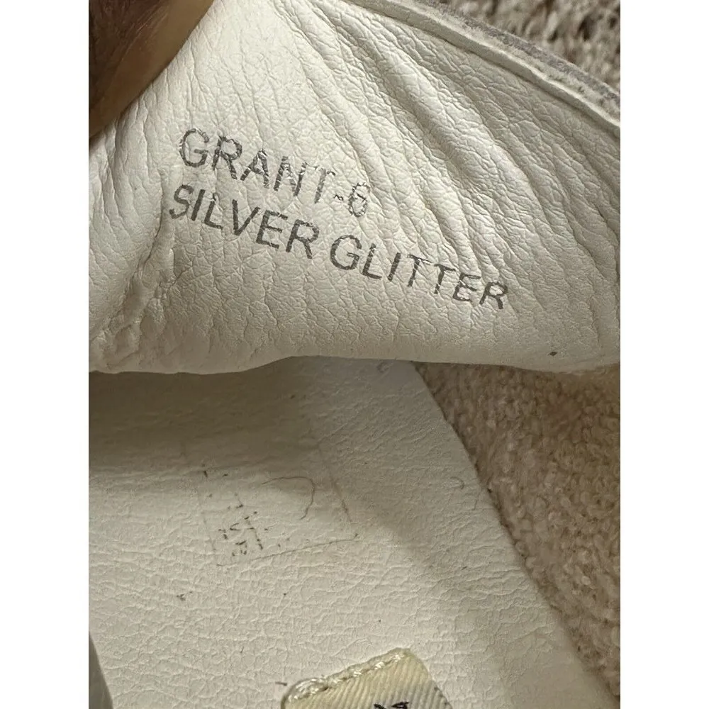 Vintage Havana Grant Silver Glitter White Leather Sneakers 6 - Image 6