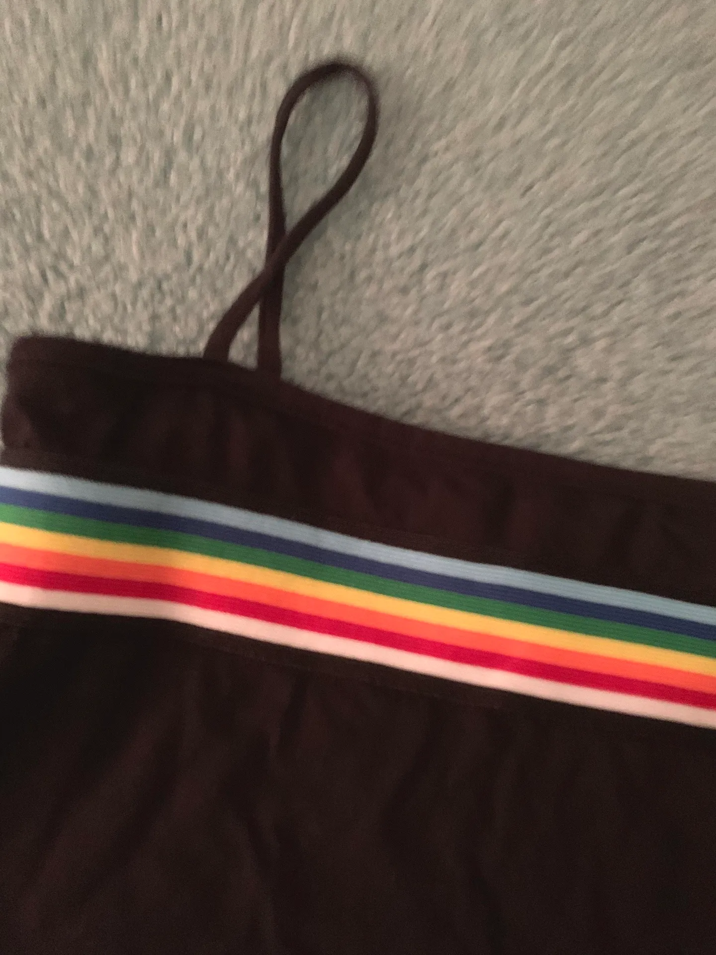 PacSun Black / Rainbow Striped Crop Top - Image 6