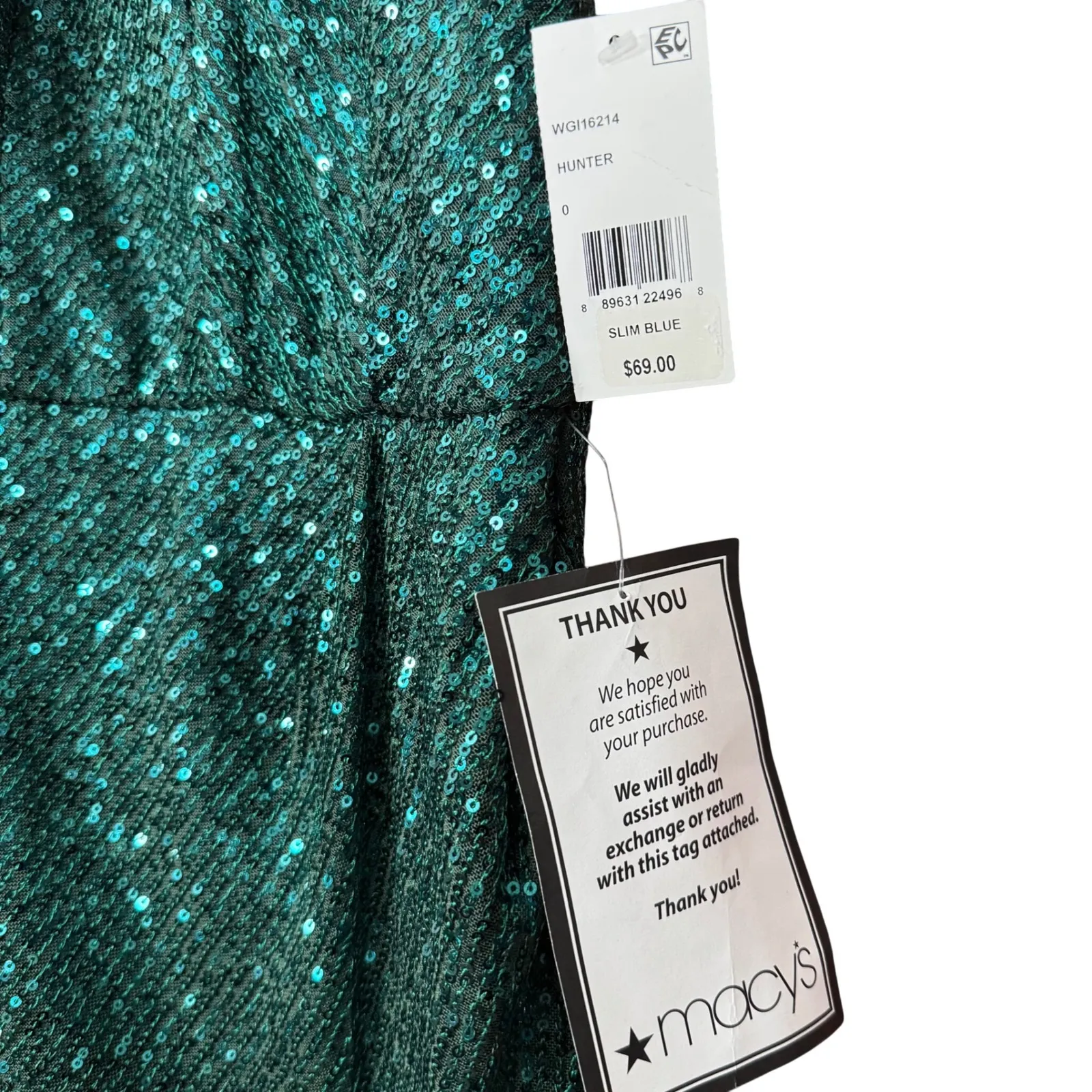 Sequin V-Neck Spaghetti Strap Lined Mini Dress Green 0 Festive Party Club Rave - Image 3