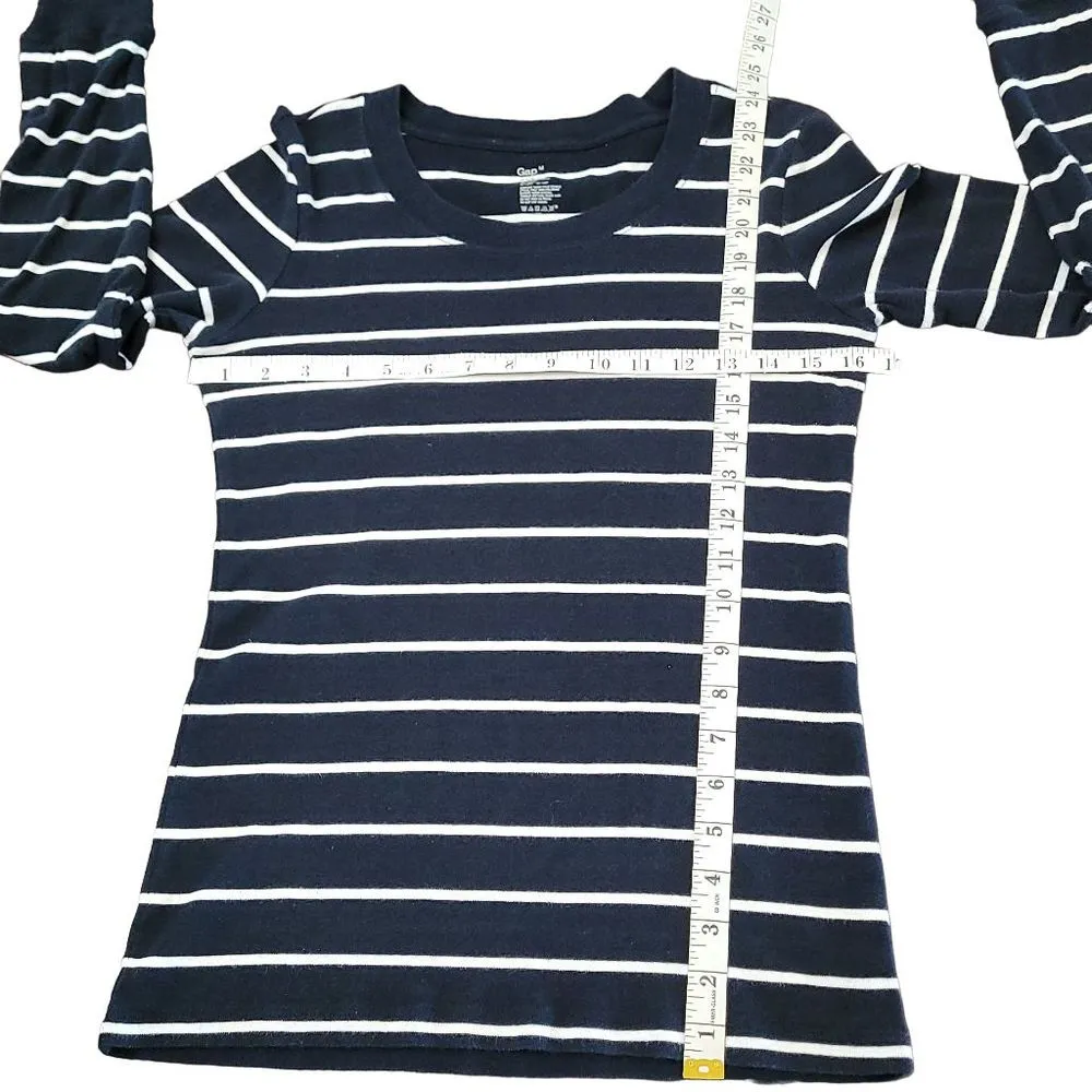 Gap  | Long Sleeve Striped Knit Top | Color: Black, White | Size: M - Image 3