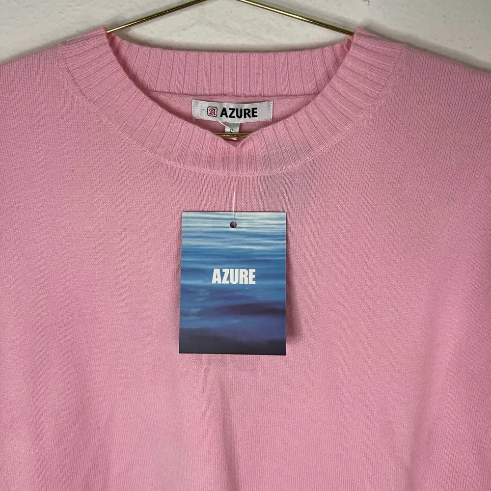 Azure Pink Cropped Sweater Women’s Small Soft Knit Pullover Top Casual Cozy - Image 5