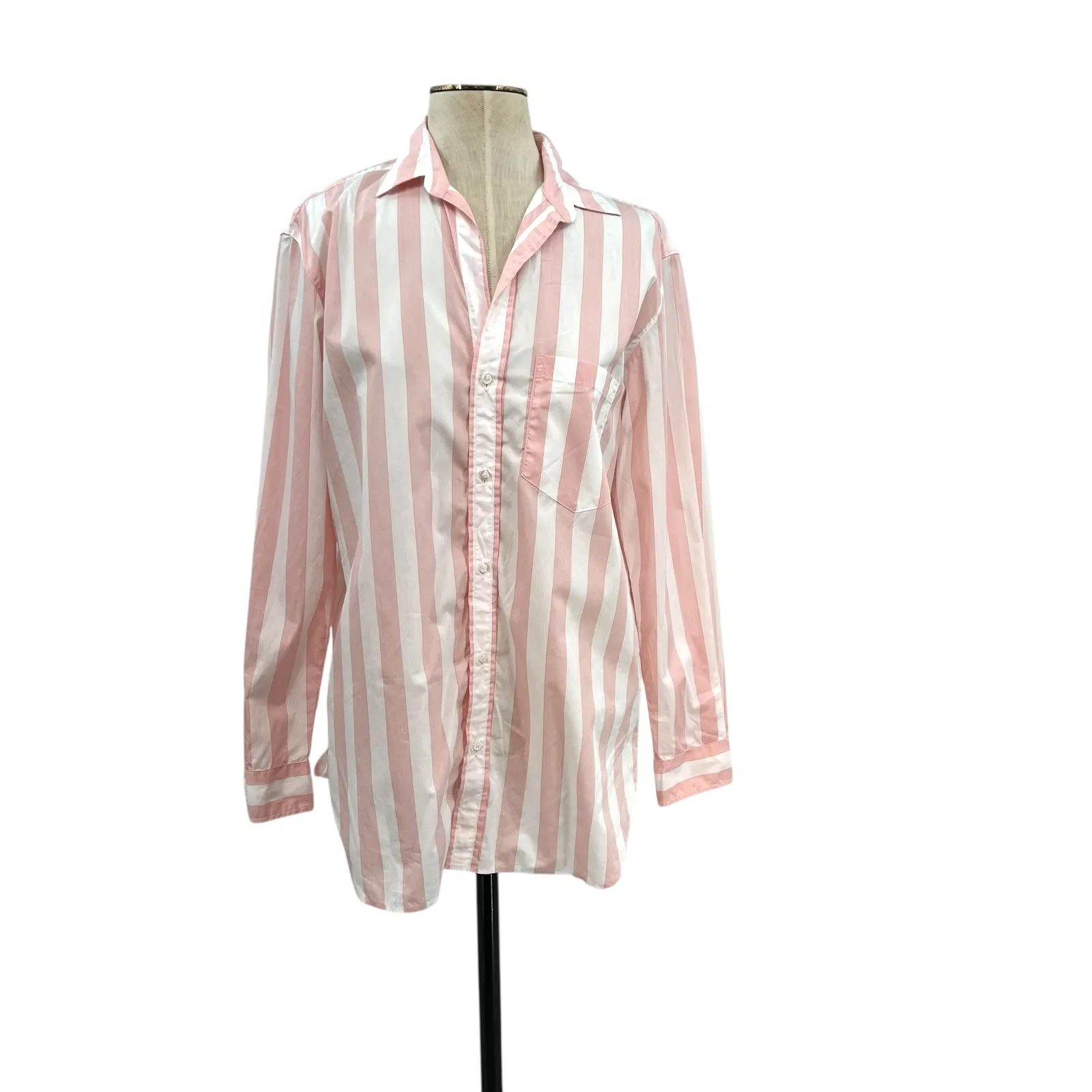 Frank & Eileen Joedy Cotton Button-Up Shirt Striped Pink White Size Small - Image 3