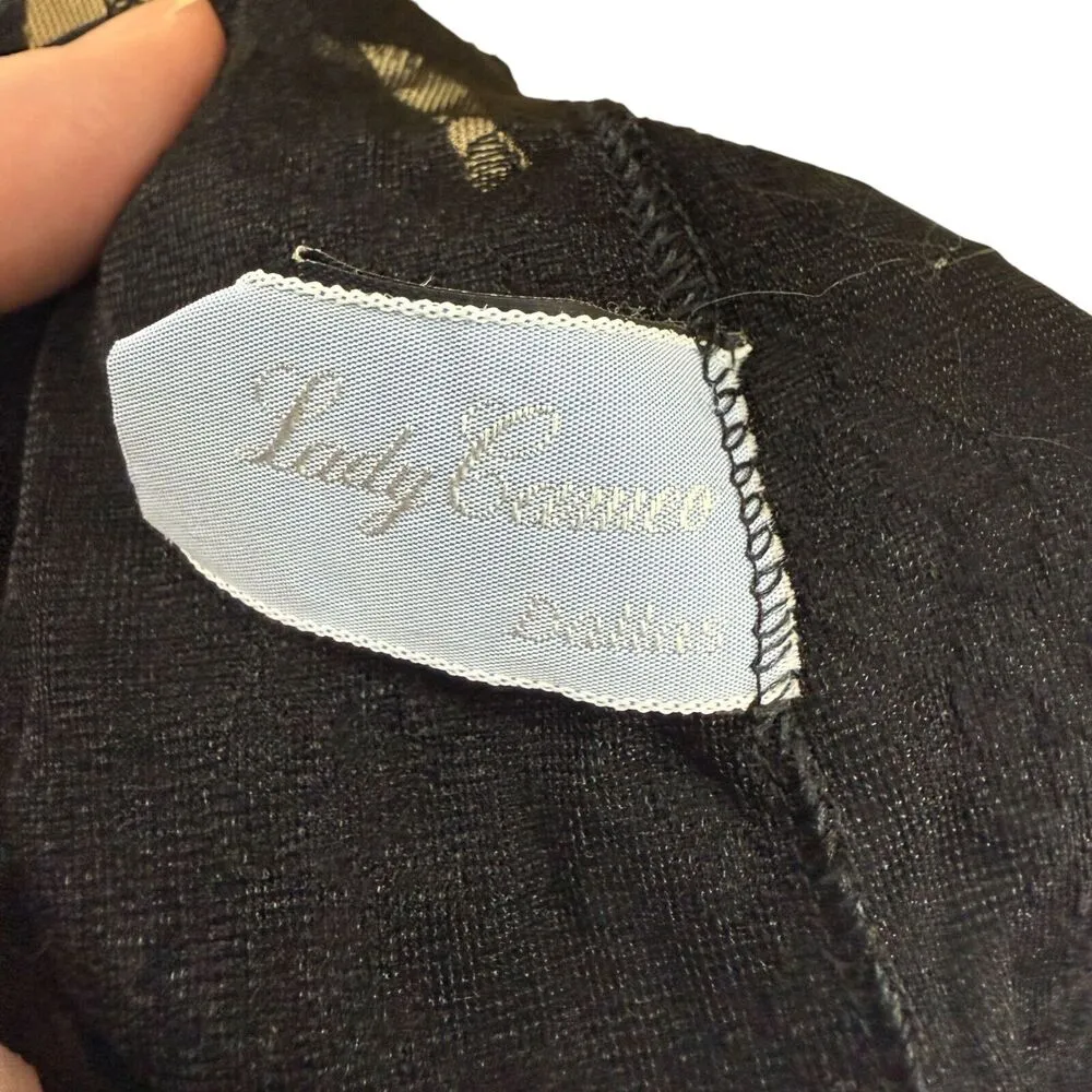 Vintage Lady Cameo Black Strapless Romper Lingerie Womens Size Medium - Image 4