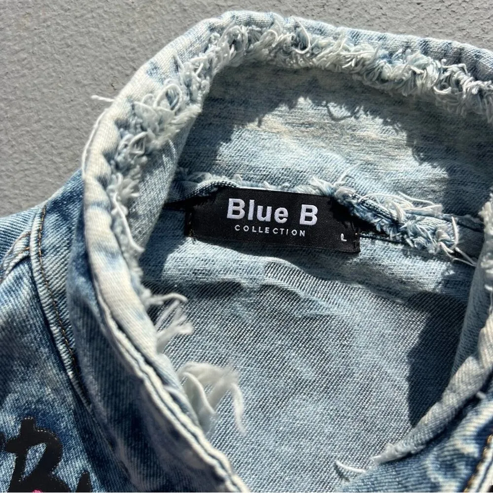 Hard Rock Cafe Bad Girl Vog Paris Catwoman Denim Jean Two Tone Jacket Blue B LG - Image 6