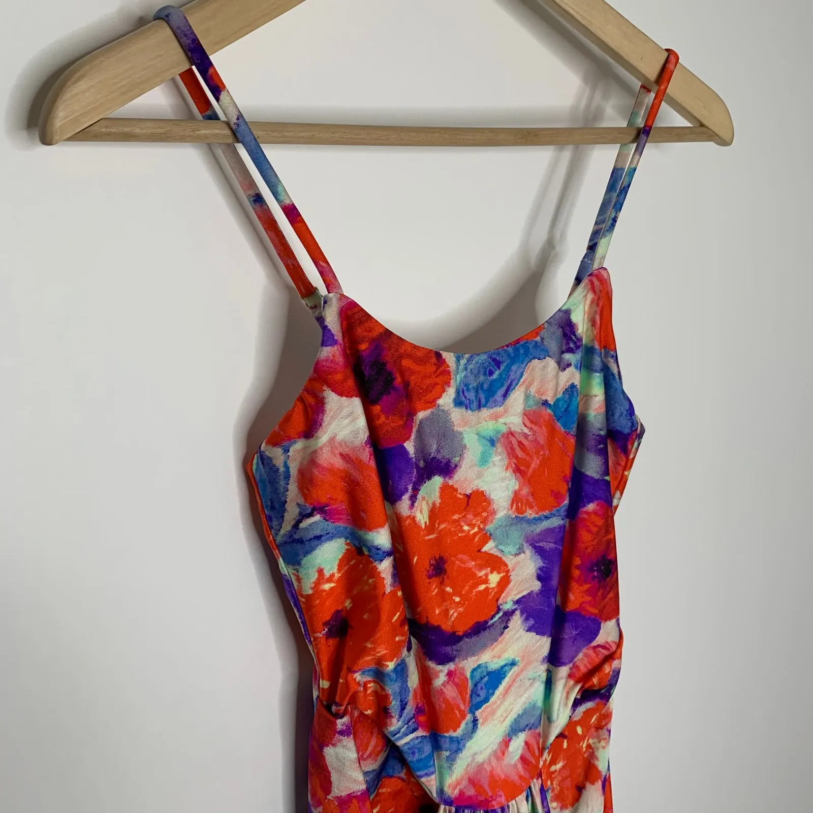 PATBO Red Violet Stretch Jersey Midi Fringe Dress Women's Small - Image 10