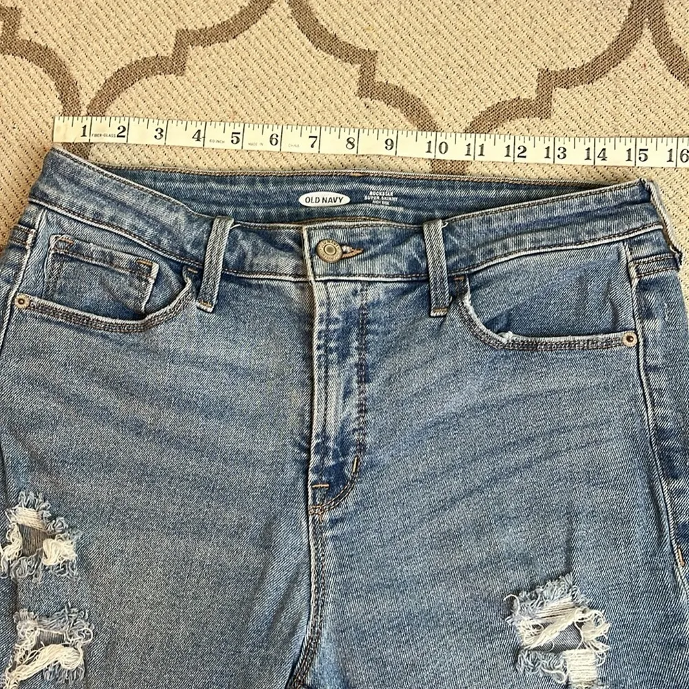 Old Navy High Rise Rockstar super skinny ripped distressed Gemma jeans - Image 7