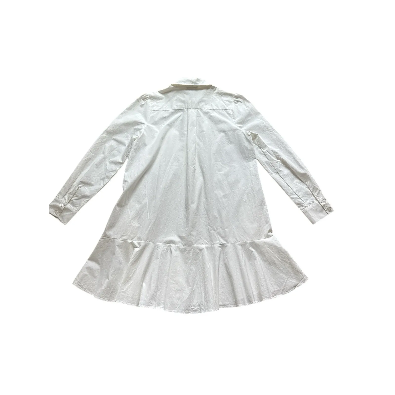 NWT TUCKERNUCK Callahan Shirt Dress Womens Small White Drop Waist Button Down - Image 7