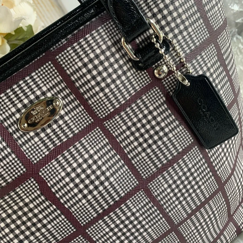 Coach  Plaid Tote Bag with Matching wristlet - Image 3