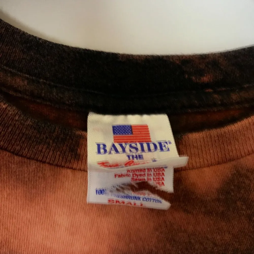 Bleached US Air Force T Shirt Raw Hem Tie Dye Distress Made In USA Graphic Tee S - Image 4