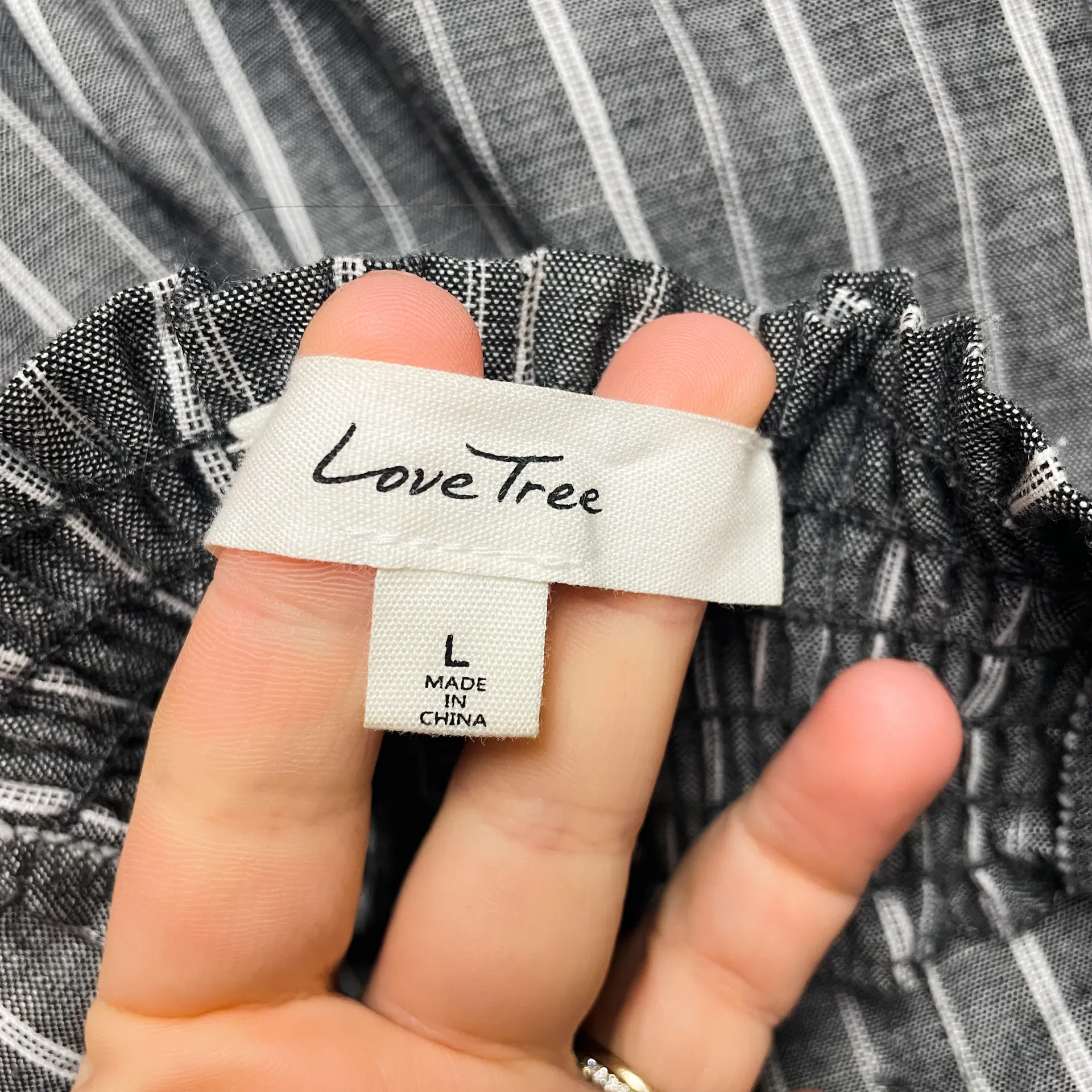 Love Tree Pinstriped Halter Open Back Romper - Image 8