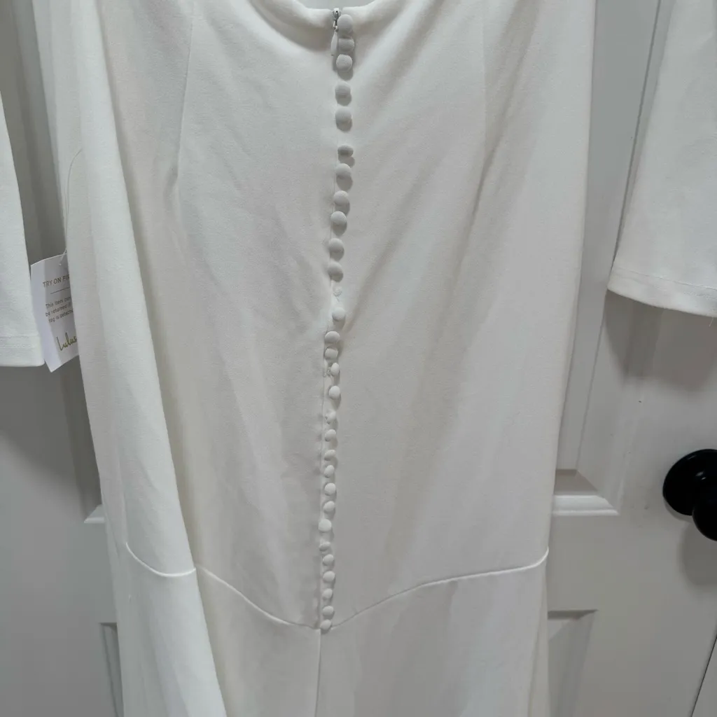 Lulus Eloquent Endearment NWT‎ size Large White Long Sleeve Backless Maxi Dress - Image 6