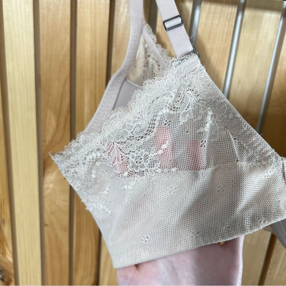 SPANX Undie-Tectable Push Up Plunge Bra Nude Lace Size 36DD - Image 7