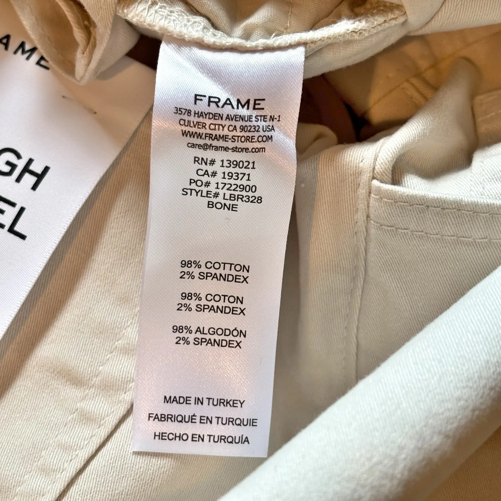 Frame NWT Ultra High Rise Barrel Pants in Bone - size 28 - Image 4