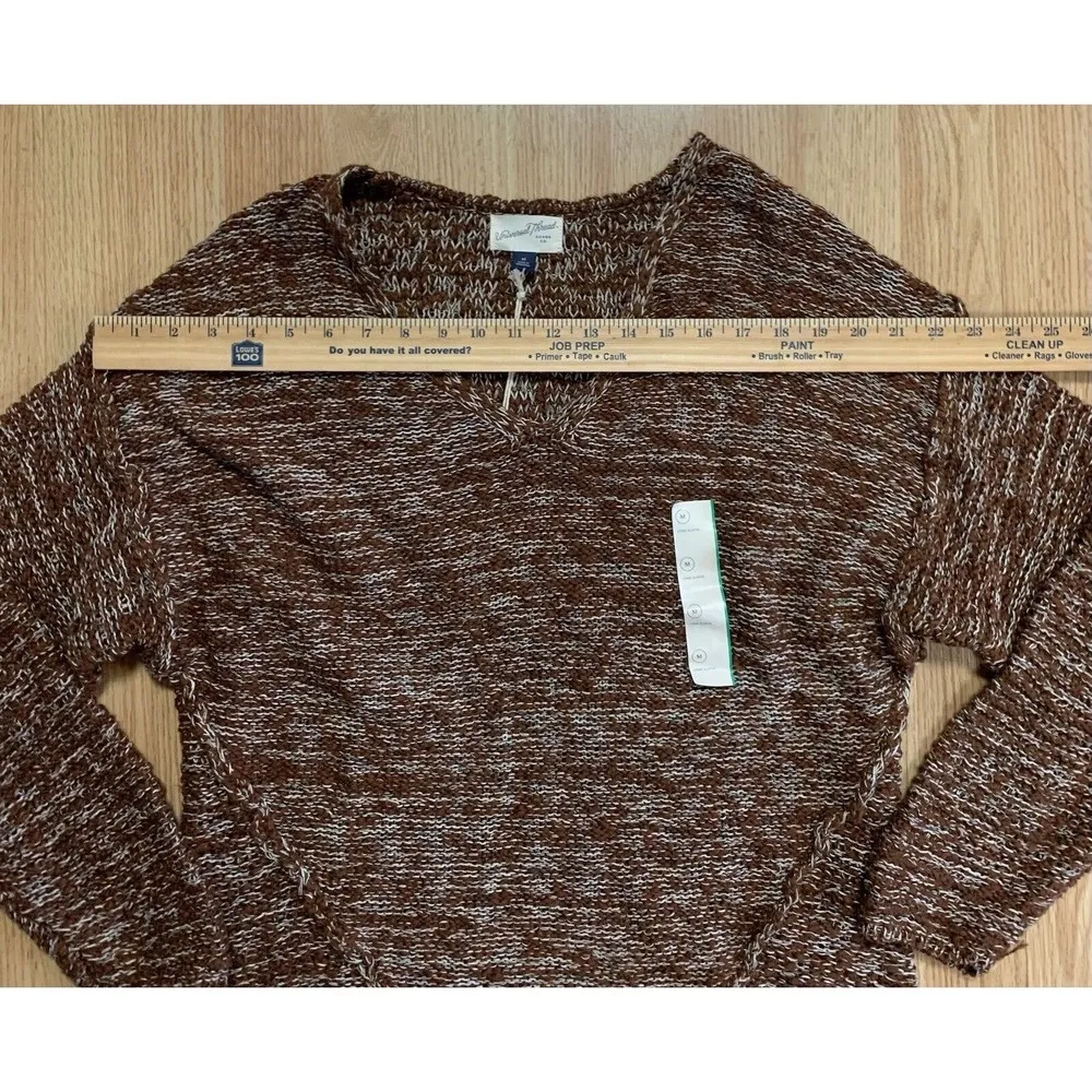 Universal Thread Pullover Sweater Womens MediumRaglan Sleeve Hi-Lo Brown  NWT - Image 3