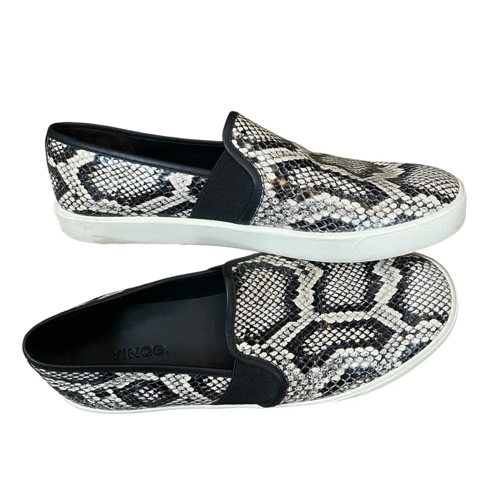 Vince Blair Black and White Snake Print Shoes slip on sneakers - Image 3