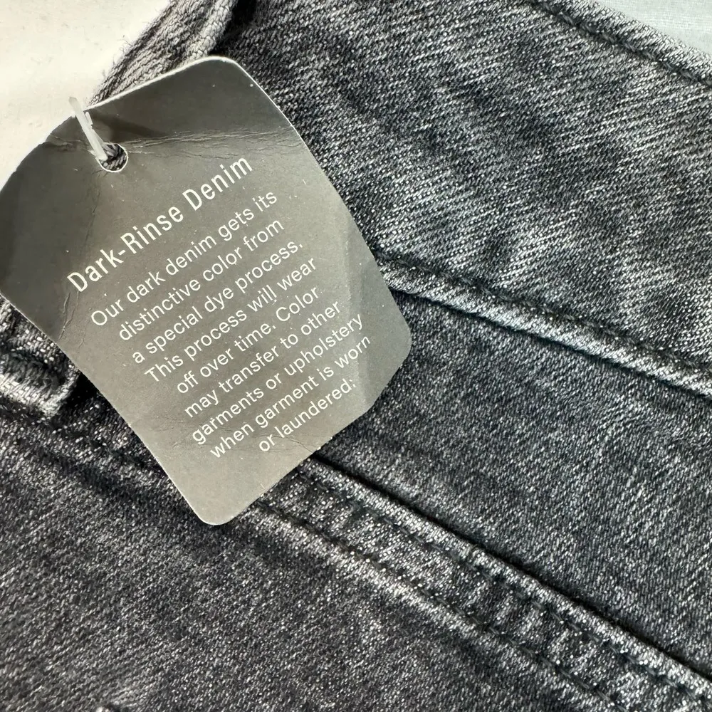 NEW ANA Womens High Rise Straight Jeans Black Dark Rinse Denim Plus Size 18W - Image 7