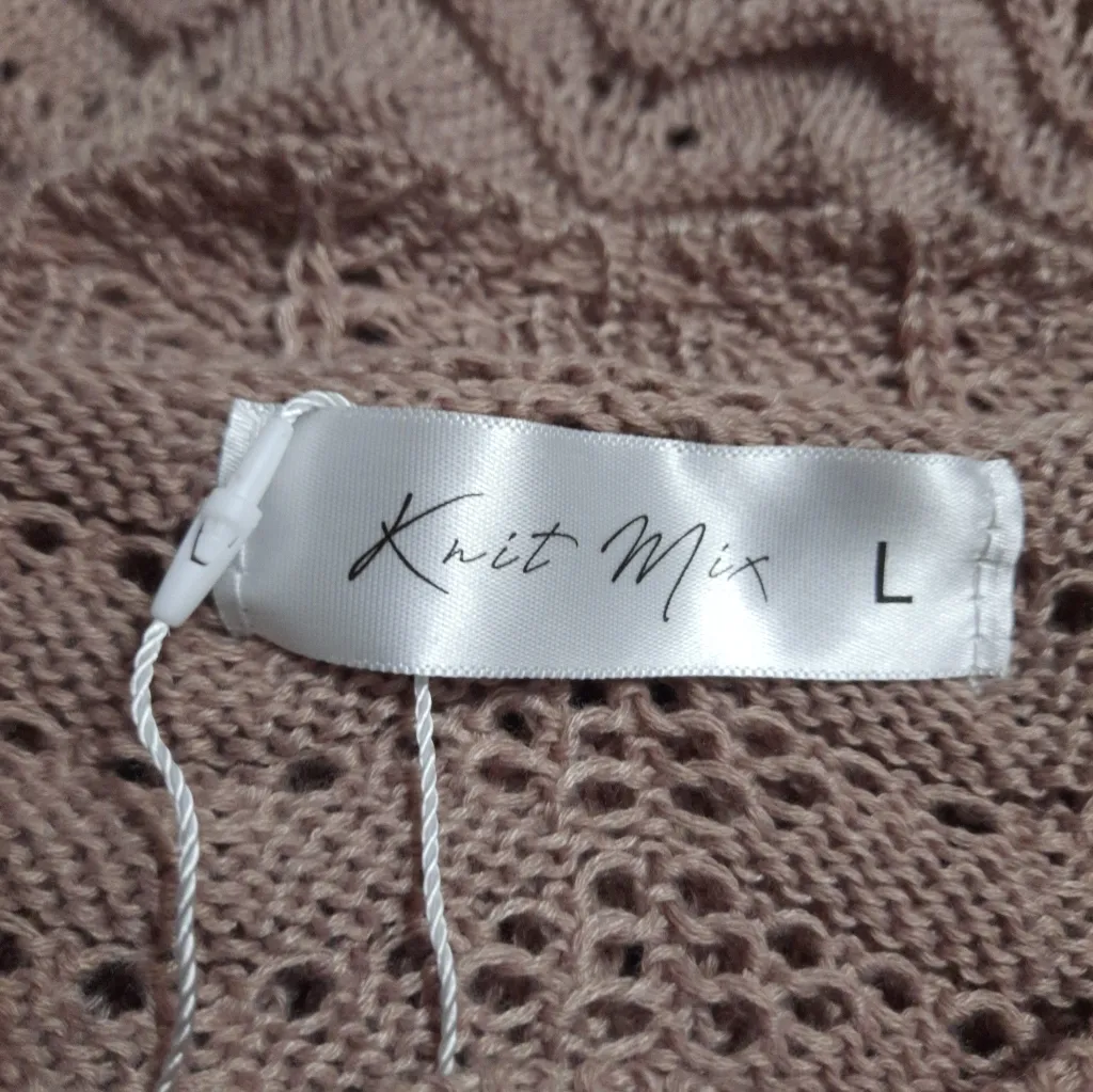 Knit Mix Mauve Sweater Size Large NWT Pink - Image 3