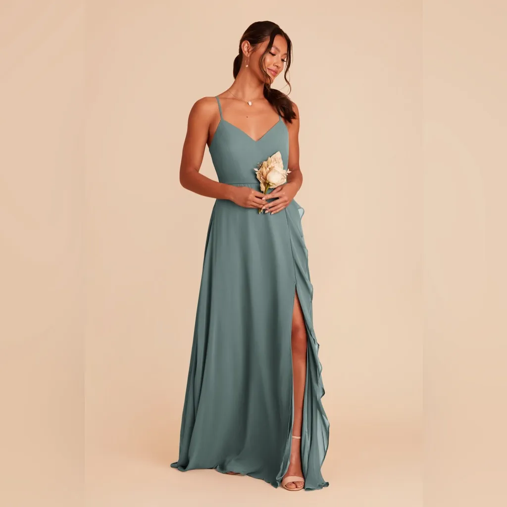 Birdy Grey Chiffon Sea Glass Theresa bridesmaid dress - Image 5
