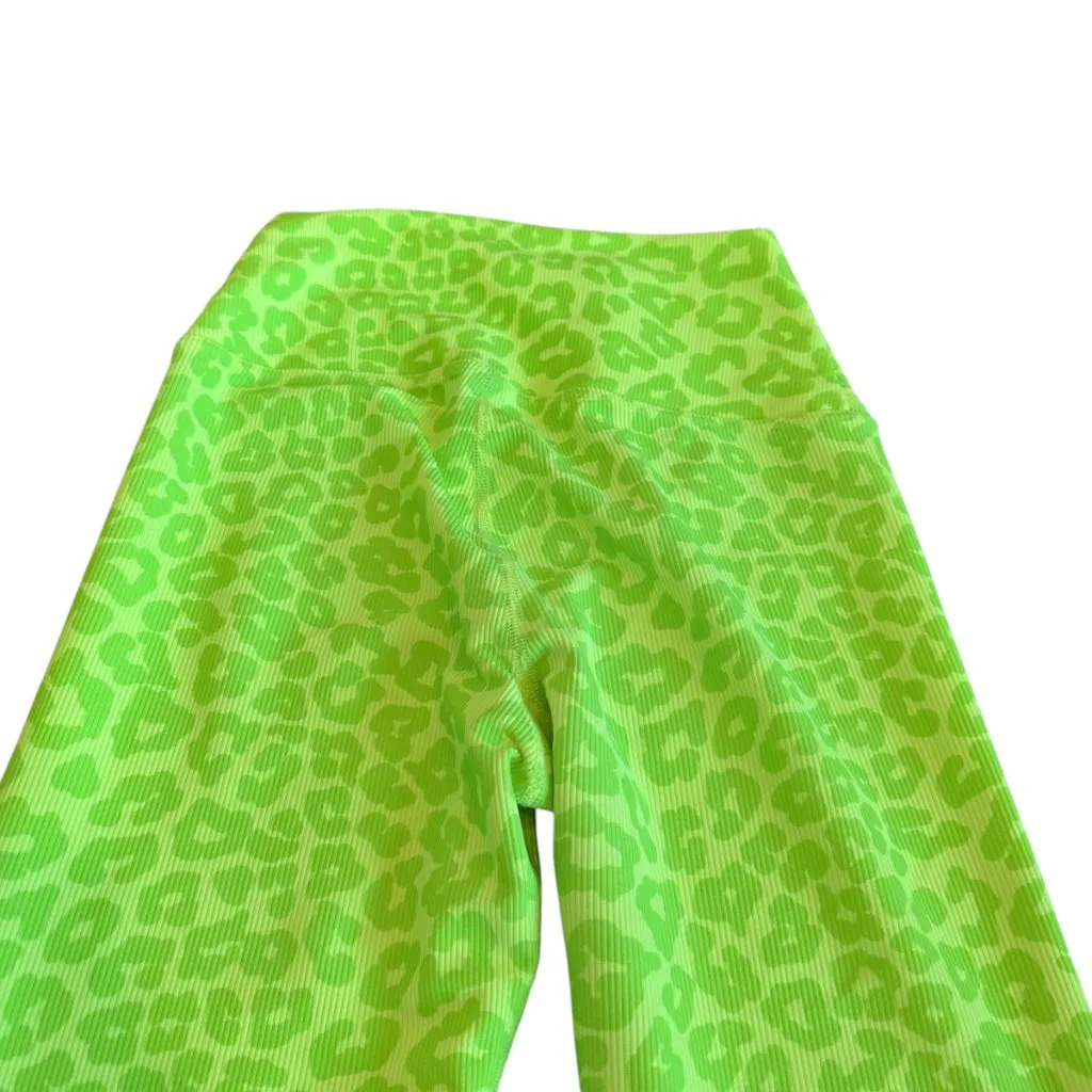 Beach Riot Sport Ayla Neon Green Animal Print Leggings Cheetah Workout Sz Small - Image 8