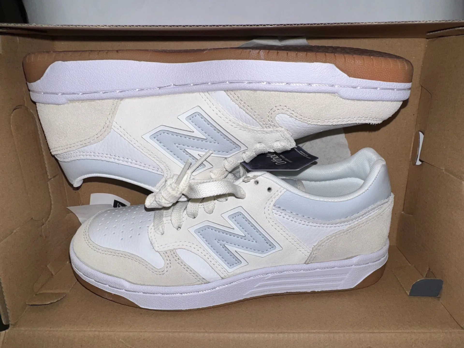 New Balance White Beige Bb480LHP - Woman (8), Men (6) - Image 2