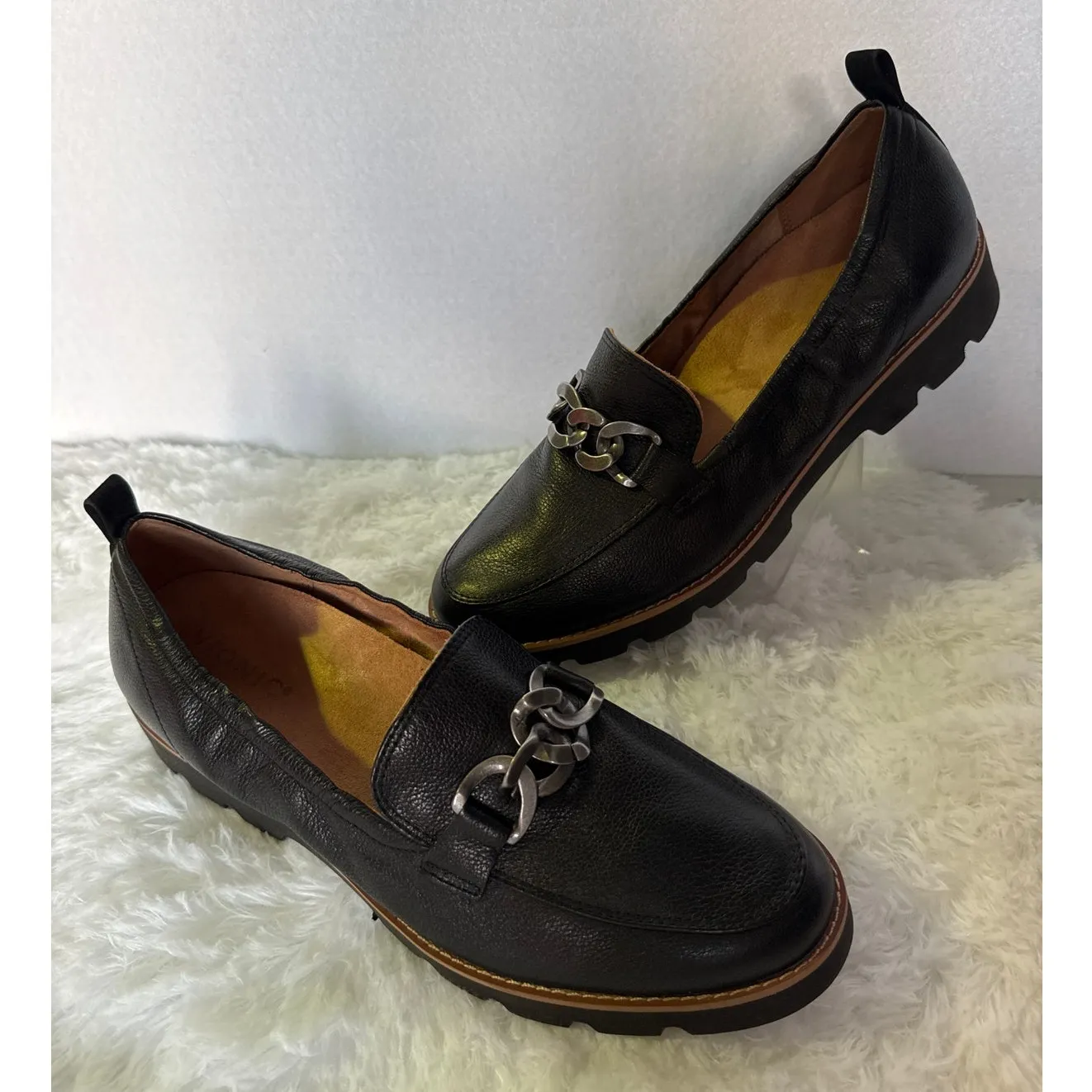 Vionic charm Cynthia lug sole slip on loafers black silver retro Y2k style 10 - Image 6