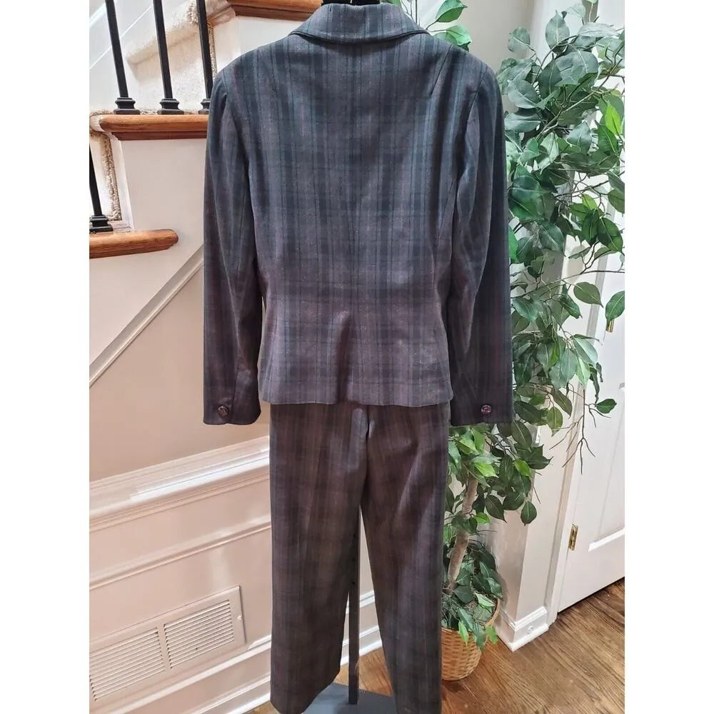 Larry Levine Women's Gray Polyester Single Breasted Jacket & Pant 2 Pc's Suit 10 - Image 4