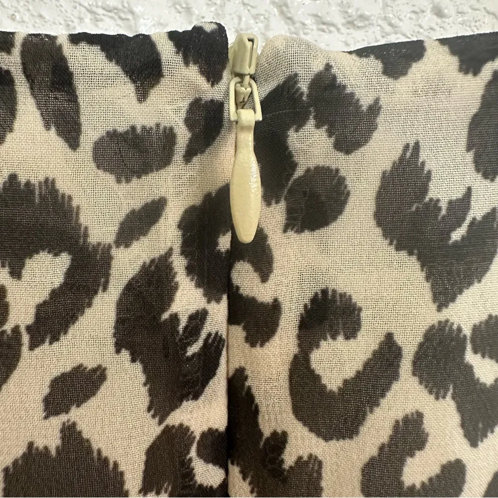 8apart Artemis Animal Print Chiffon Wrap Look Ruffled Fully Lined Mini Medium Black - Image 9